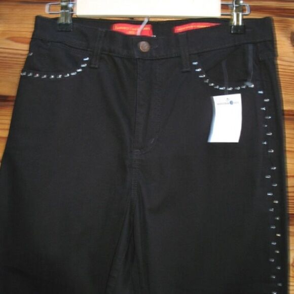 NWT Black Boot Cut Long Rhinestone Jeans - Picture 3 of 8